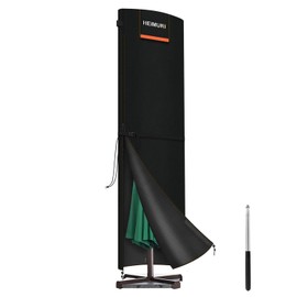 HEIMUNI Parasol Cover with Rod, Garden Parasol Covers for Ø3,5 to 5m Large Umbrella, Garden Umbrella Covers Waterproof Cantilever Parasol Cover, Patio Umbrella Cover Weatherproof Anti-UV, 280x65/65cm