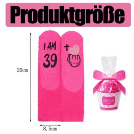 ClcIosis 1 Pair of 40th Birthday Women Funny Socks 40th Birthday Woman Pink Humorous Stockings Gift Idea, pink, M