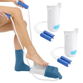 Kekoy Stocking Dressing Aid, Improved U-shaped Dressing Aid for Socks and Stockings, Sock Dressing Aid After Hip Surgery, Sock Puller for Seniors, Pregnant Women, Immobile People (2 Pieces, White)