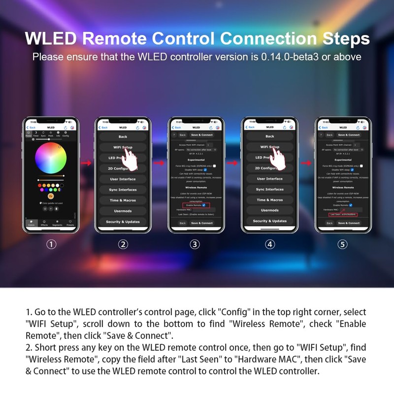 GLEDOPTO ESP Now WLED Remote Control WLED LED Strip Light