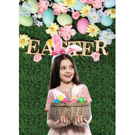Dudaacvt 6x9ft Easter Backdrop Happy Easter Backdrops Easter Green Grass Colorful Eggs Backdrop Easter Party Decorations Banner