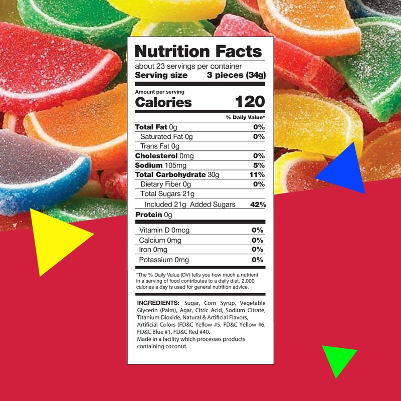 Fruit Slices Jelly Candy | 2.5 Pound Bag - Approx.