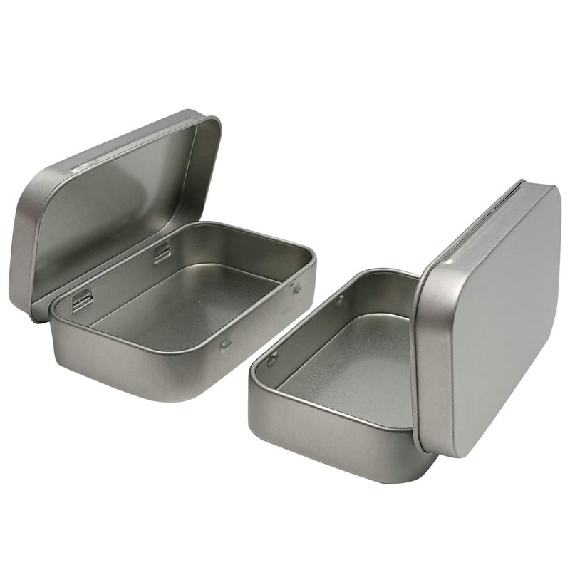12 Pcs Metal Hinged Tin Box Container Mini Portable Small