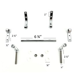 Sanderson Polished Chrome Plated Zinc Toilet Seat Hinge Hardware Kit Universal Fit