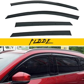PLDDE 4pcs JDM Smoke Tint Window Visors Compatible with 2017-2024 Mazda CX5 CX-5 Outside Mount Tape On/Clip On Style PVC Sun/Rain Guard Vent