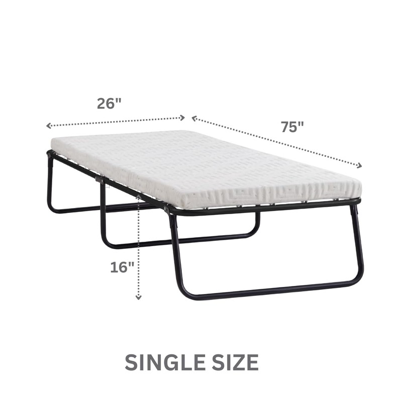 Simmons Beautysleep, IMCE030CBS, Folding Guest Bed, 3" Memory Foam Mattress,