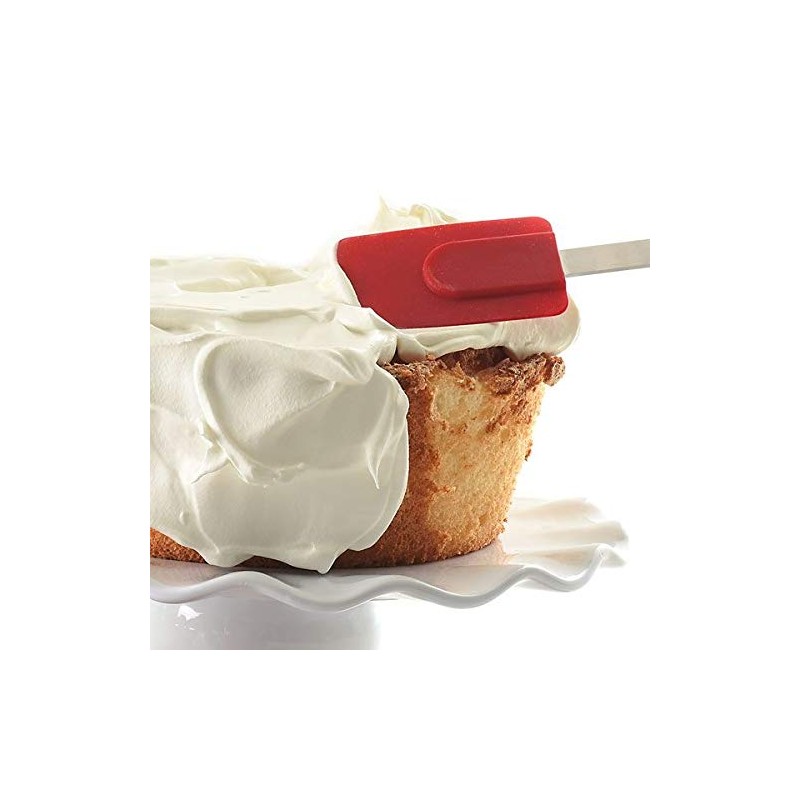 Norpro 3 Piece Silicone/Stainless Steel Kitchen Spatula Set - Red,