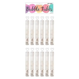 Henbrandt Pack of 12 Wedding Celebration Bubble Wands with White Heart Toppers 4ml Bubble Tubes Wedding Party Accessories White Party Bag Fillers Wedding Favours Team Bride Bubbles for Bridal Shower