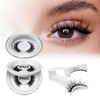 QUEWEL 2 Pairs Magnetic Eyelashes Natural Look, Reusable Magnetic Eyelashes