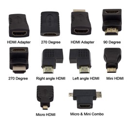 EMSea 10Pcs HDMI Adapter Kit, HDMI to Mini HDMI/Micro HDMI Female Male Gold-Plated Interface Converter