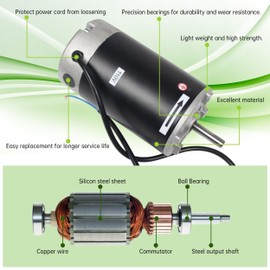 CNCTOPBAOS 750W DC Brushed Spindle Motor for Mini Metal Lathe Machine 110V, 6000rpm Large Torque M10 Shaft for 210 Series 8x16 CD-210V MX-210V WM210V 220x400 220x600 220x750 Lathes Replacement Part