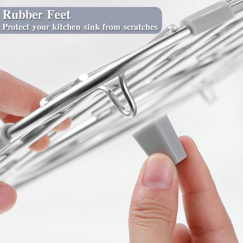Romooa 40 Pieces Hard Rubber Feet for Sink Grid Sink