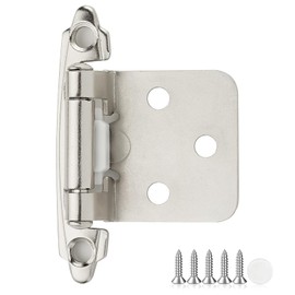 30 Pack 15 Pair Brushed Nickel Cabinet Hinges, 1/2" Overlay Kitchen Hinges