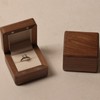 Wooden Ring Box Retro Elegant Square Engagement Ring Box with