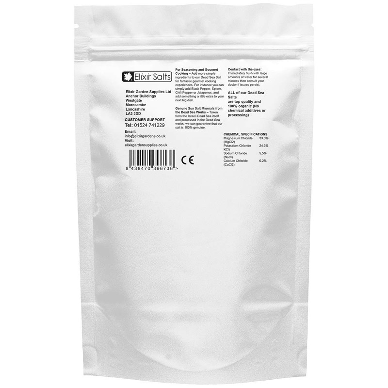 Elixir Salts | Dead Sea Salt 100% Organic Grade |