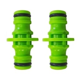 Nillkanth Pack of 2 Double Male Hose Connectors Extender for Join Garden Hose Pipe Tube Fits 1/2'' Hose Quick Connetors for Gardening, Car Washing (Green)