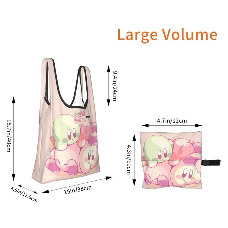 HTSW Eco Bag, Large Capacity, Stylish, Kirby, Compact, Foldable, Popular,