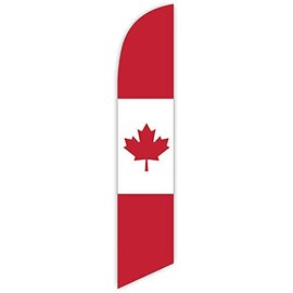 GLOBAL ADVERTISING SOLUTIONS Canadian Feather Flag Eye Catching Banner Sign for Business and Marketing Replacement Flag Only Without Hardware