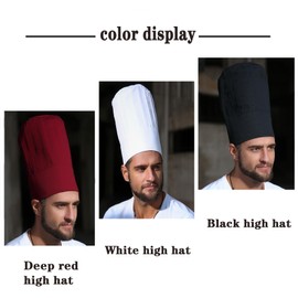 Chef Hat for Men Women Adults,Elastic Band Adjustable Cotton Chefs Hat Hibachi Chef Works Hats Chef Cap Cook Hat(Deep Red)