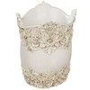 Touch of Class Victoria Rose Antique Ivory Wastebasket for Bathroom