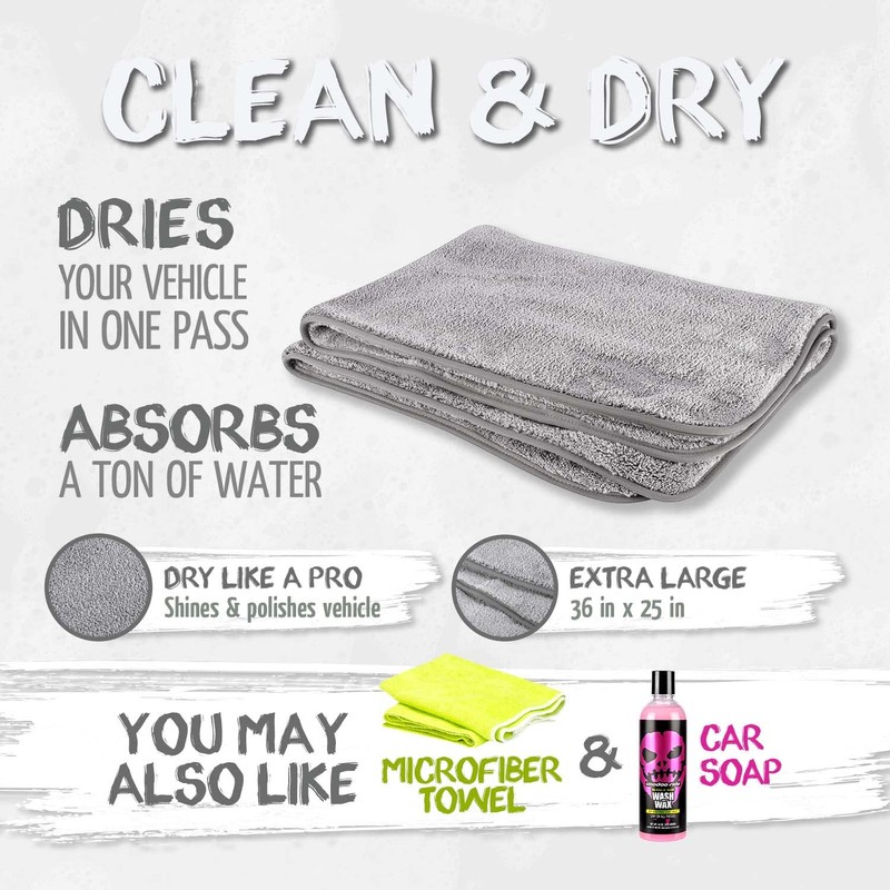 Voodoo Ride ® VR-1019 Extra Large Premium Microfiber Drying Towel