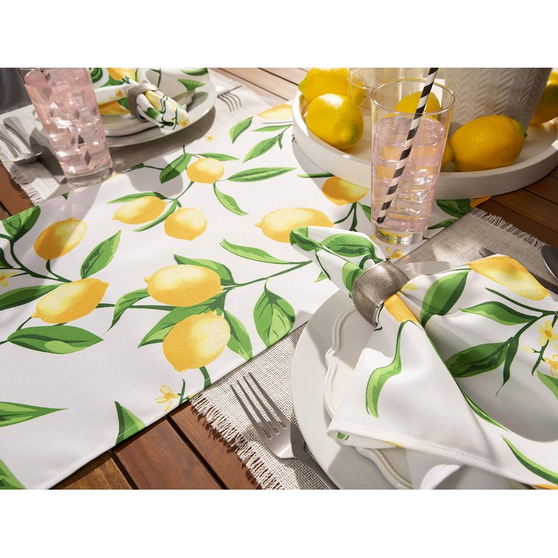 DII Lemon Bliss - Mesa para Exteriores, colección Resistente a