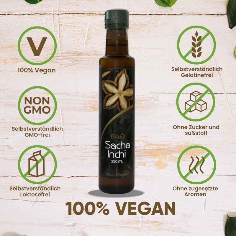 Sacha Inchi Organic Oil 250 ml Pure Vegetable Cold Pressed