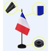 France French Deluxe Desk Flag Set, Small Mini Miniature France