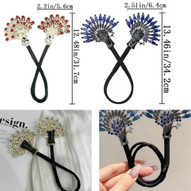 5 PCS Crystal Hair Bun Maker Peacock Shape Twist Hairstyle Bun Fashion Lazy Hair Curler Elegant Rhinestone Hair Clips Bun Maker for Long Hair, Easy Fast Snap Roll Hair Tool for Women Girls （2 Styles）