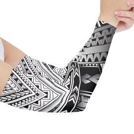 Nxidvxne Polynesian Style Prints Sun Sleeves For Women Uv Protection Arm Sleeve Baseball Samoa Tribal Maori Tattoo Roman Reigns Summer Accessories White Sleeves