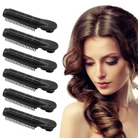 6PCS Volumizing Hair Root Clip Natural Fluffy Hair Clips Volume Hair Curler Clip Naturally Fluffy Curly Hair Styling Tool Rollers (Black)