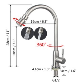 UMANYI SSDL07 Kitchen Faucet, Kitchen Faucet, Lavatory Faucet, Single Lever Faucet Water Saving, Shake Shake, 360 Degree Rotation, Foamy, Shower Switching, Stainless Steel, 23.6 inches (60 cm) Hose