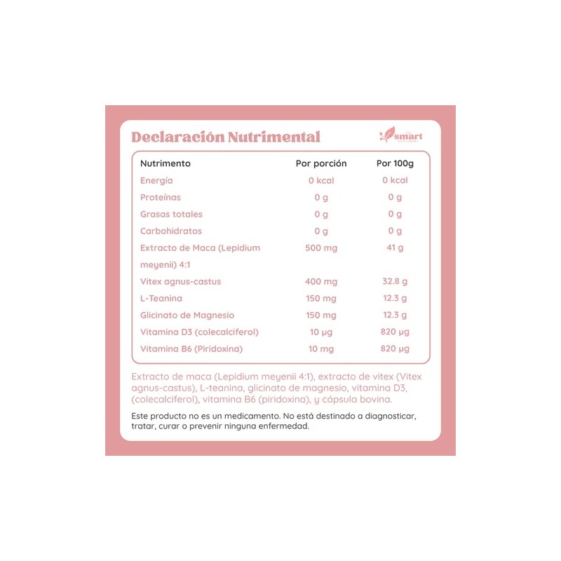 Balance Hormona Maca Vitex L-teanina Vitamin D3 B6 Mujer 2pz
