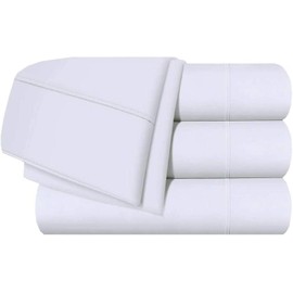 Sleepwell Split King Bed Sheet Set (5 Piece) 400 Thread Count-100% Cotton Split Sheets Set For Adjustable Beds, Super Soft Bedding Sheets-Fits Mattress 16 Inches Deep Pocket (Split King,White Solid)