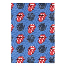 NORTHWEST The Rolling Stones Psychedelic Check Throw Blanket, Oversized Rock and Roll Silk Touch Throw 50x70, Ultra-Soft Lightweight Fleece, Rock Band Music Décor