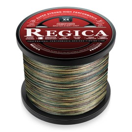 Regica Braided Fishing Line - Abrasion Resistant, Zero Stretch, Ultra-Thin Diameter, Super Strong - 4 Strand 8 Strand, 6lb-100lb, 150/300/500 Yards for Saltwater or Freshwater, Colored Braid Line