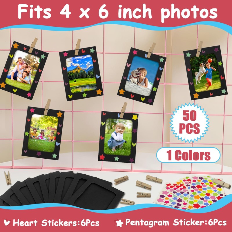 50 Pcs Paper Picture Frames 4 x 6 Inch Paper