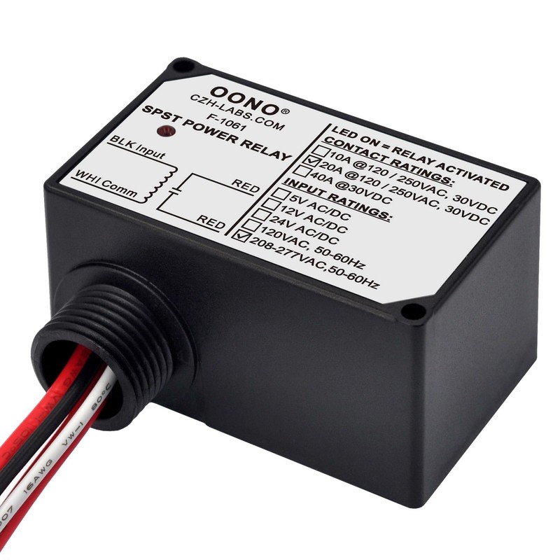 AC 208-277V 240V SPST 20Amp 250Vac/30Vdc Power Relay Module, Plastic