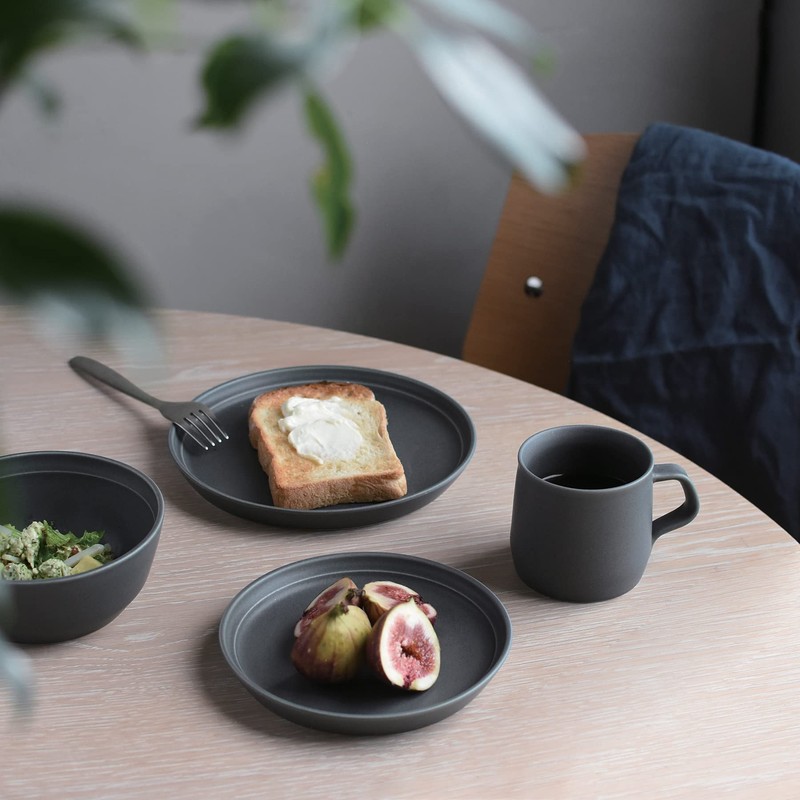 KINTO FOG Plate, 7.9 inches (200 mm), Dark Gray, Microwave