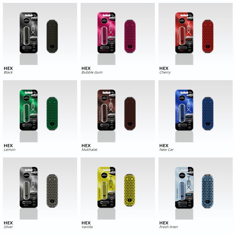 Aroma Car Polymer Hex (Vent Clips) (Black, 1)