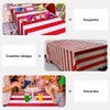 LIFKOME 2pcs Black/Red and White Striped Tablecloth Plastic Stripe Table