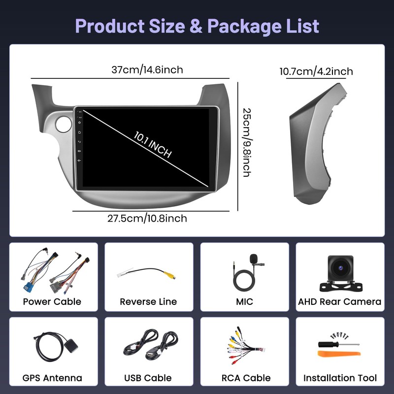 [4 Core 4+64G] Hikity for Honda Fit 2008-2013 Android Car