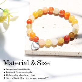 VICKHU Inspirational Gifts for Women Natural Stone Heart Butterfly Bracelet for women Unique Small Gifts for Birthday Mothers day Thanksgiving Christmas Valentine's Day Teacher Appreciation Gifts.,