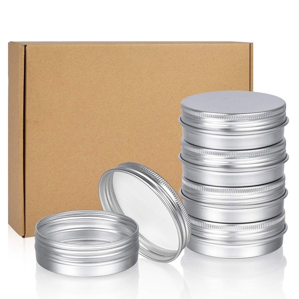 Sopito Aluminium Tins, Pack of 24, 60 ml Aluminium Empty Jars Round for Lip Balm, Cosmetic Cream, Mini Candles, Craft Jewellery