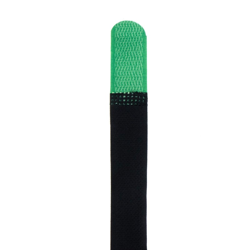 10x Velcro Cable Ties 200 x 20 Black/Green Velcro Crossed