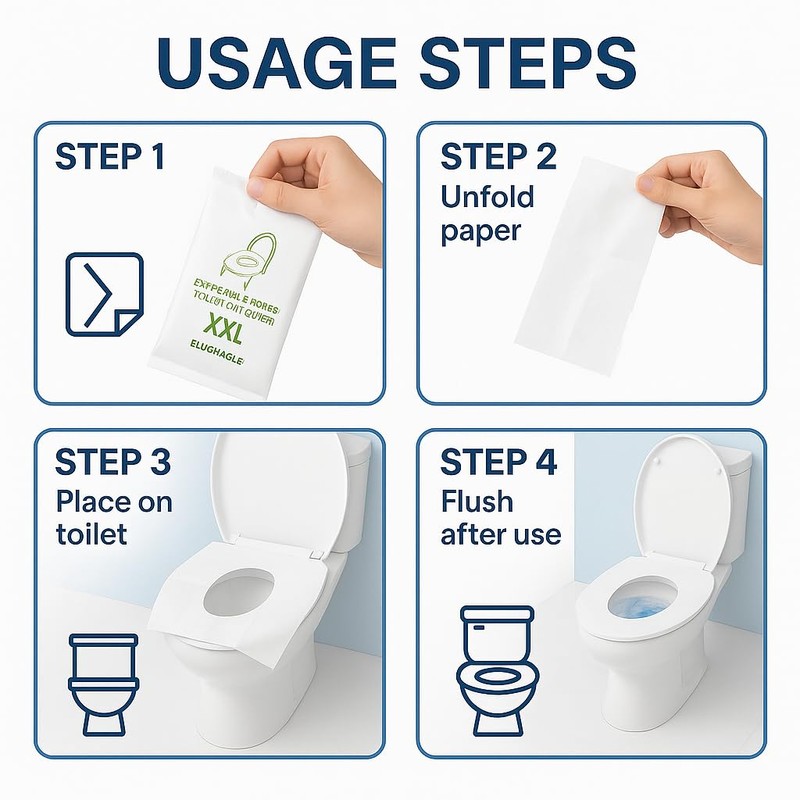 DZHONGD ECOFLUSH XXL Disposable Toilet Seat Covers – Flushable &