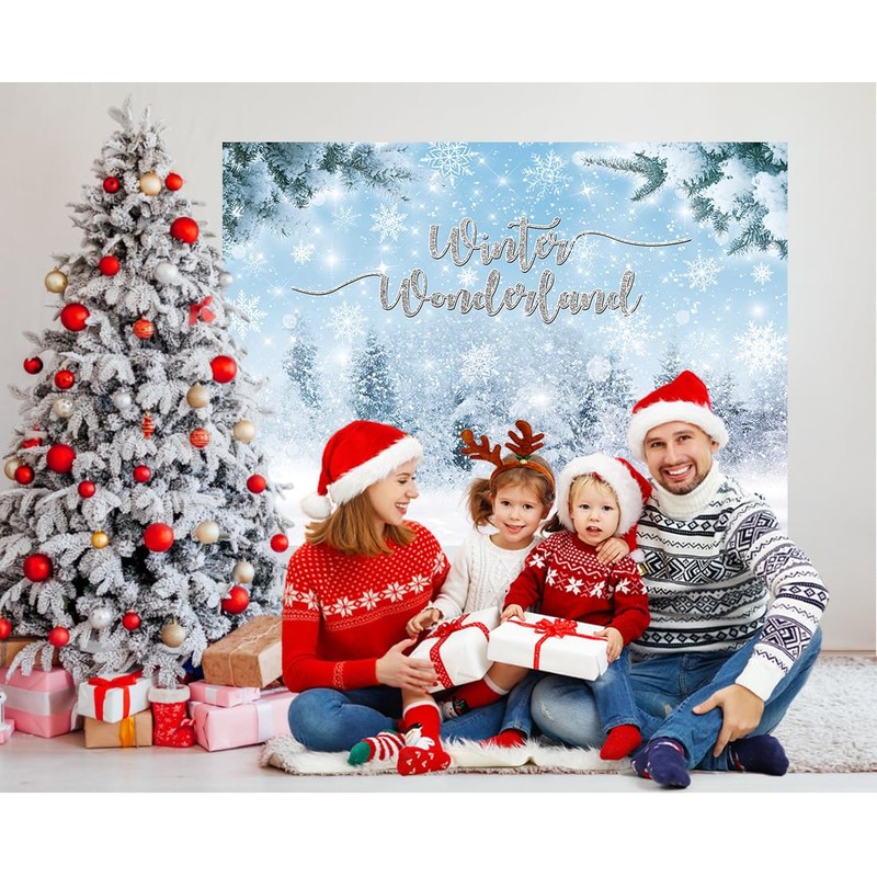 Alltten 7x5FT Winter Backdrop Winter Wonderland Backdrop Winter Scene Backdrop