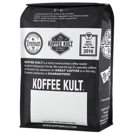 Koffee Kult Thunder Bolt Coffee Ground Our Darkest Roast Grinded 100% Arabica Robust Blend of Colombian And Brazil Grinds (Ground, 32oz)