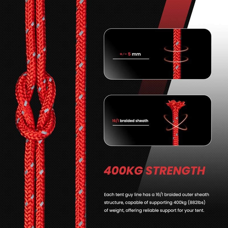 Abma Cord Tent Guy Ropes 5mm 30M Guy Line 6