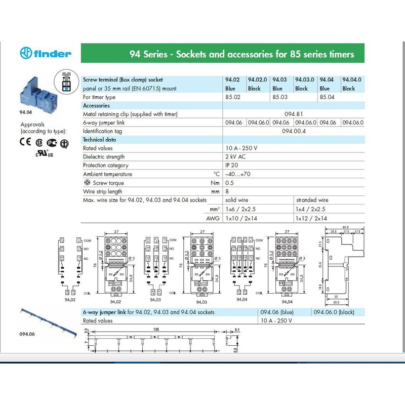 Finder 94.74 Screw Socket
